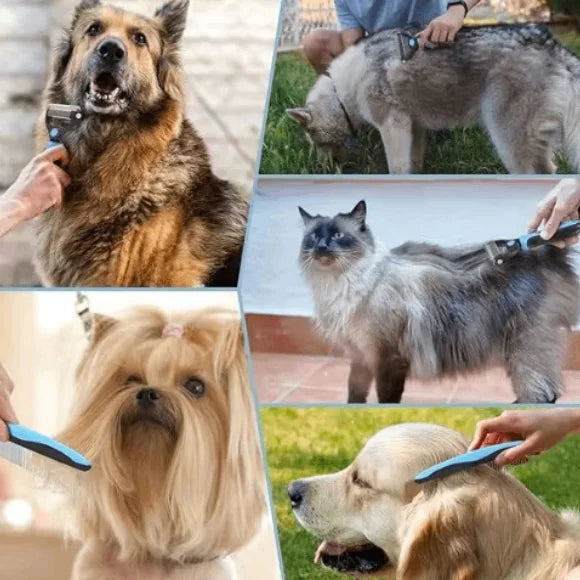 🐾 Cepillo Profesional de Doble Cara para Mascotas – Cuidado Completo del Pelaje