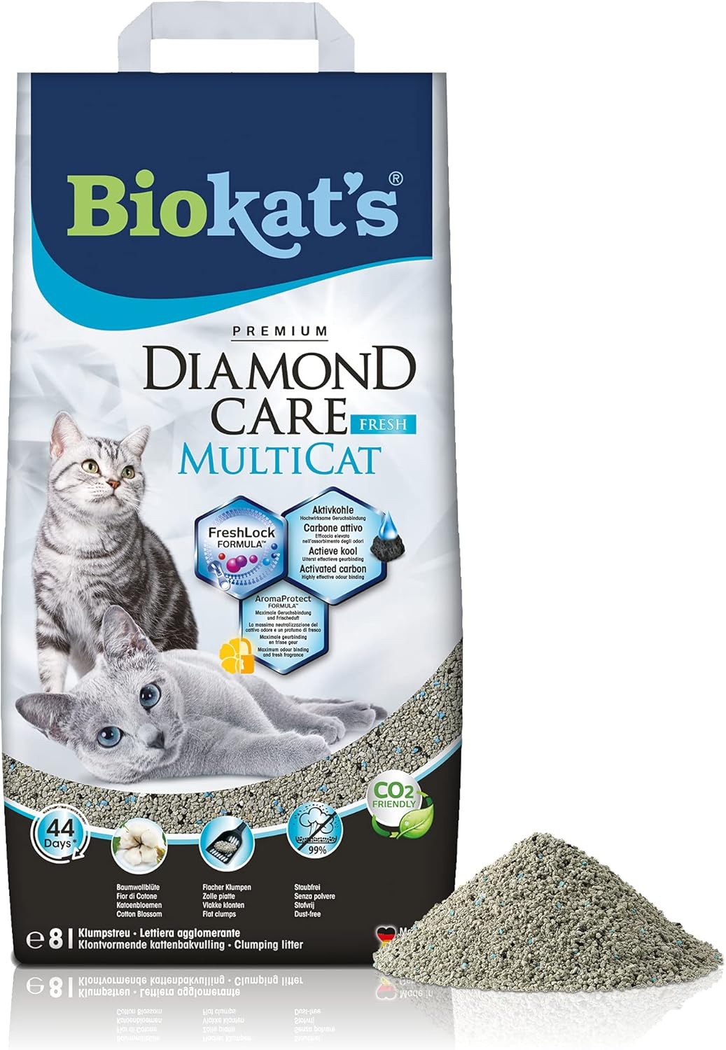 💎 Biokat’s Diamond Care Multicat – Arena para Gatos 8 L