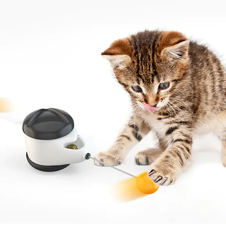 ¡Diversión asegurada para tu gato con nuestro nuevo juguete tambaleante con dispensador de premios!
