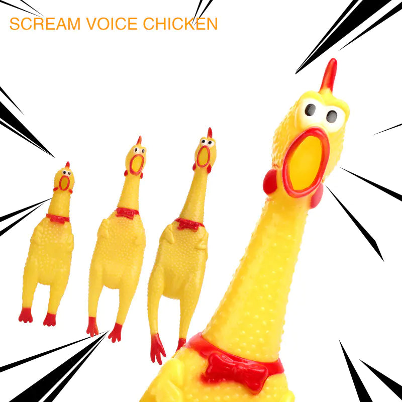 Juguete creativo de pollo con sonido para perros, ideal para el desgaste dental.