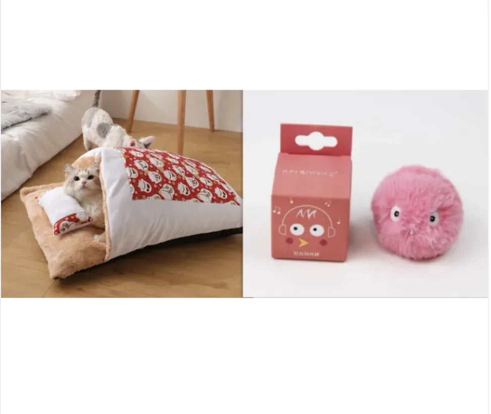 Pelota interactiva para mascotas y set de cama incluido 🐶😻