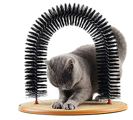 Arco de Juego para Gatitos con Cepillo Mimoso y Base Rascadora