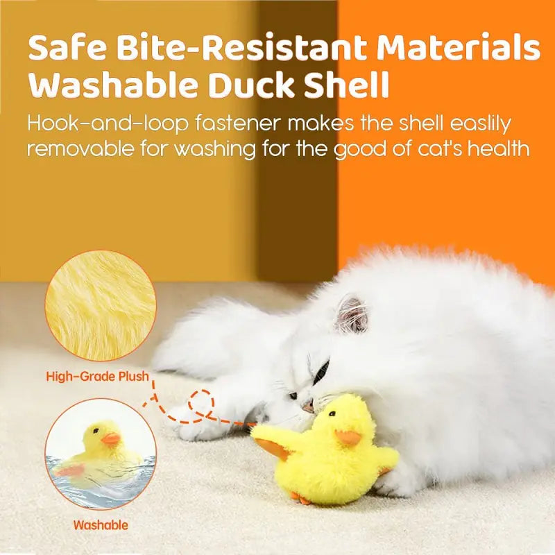 🦆Juguete de Sonido de Pato de Peluche con Flushing para Gatos
