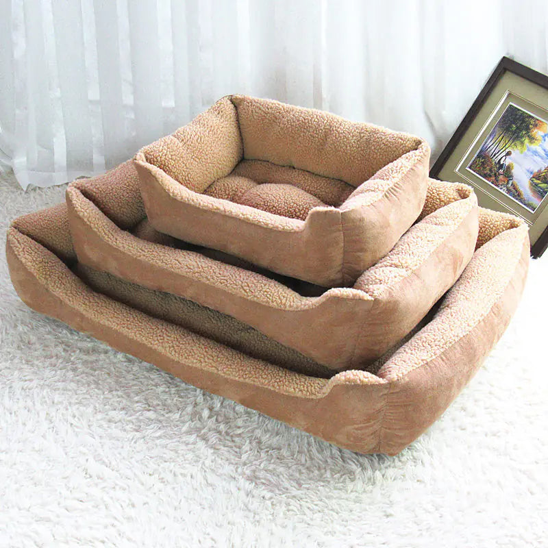 Cama de lujo🐾❤ para Mascotas – Estilo Teddy para Golden Retrievers y Más 🐶🏠