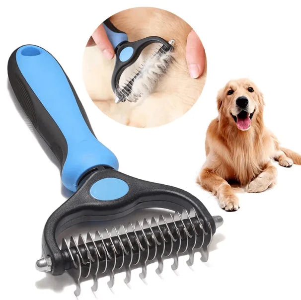 🐾 Cepillo Profesional de Doble Cara para Mascotas – Cuidado Completo del Pelaje