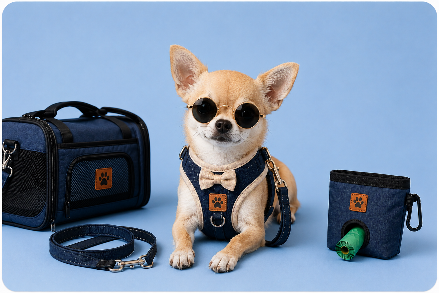 Paseos, viajes, bolsas y dispensadores para perros.