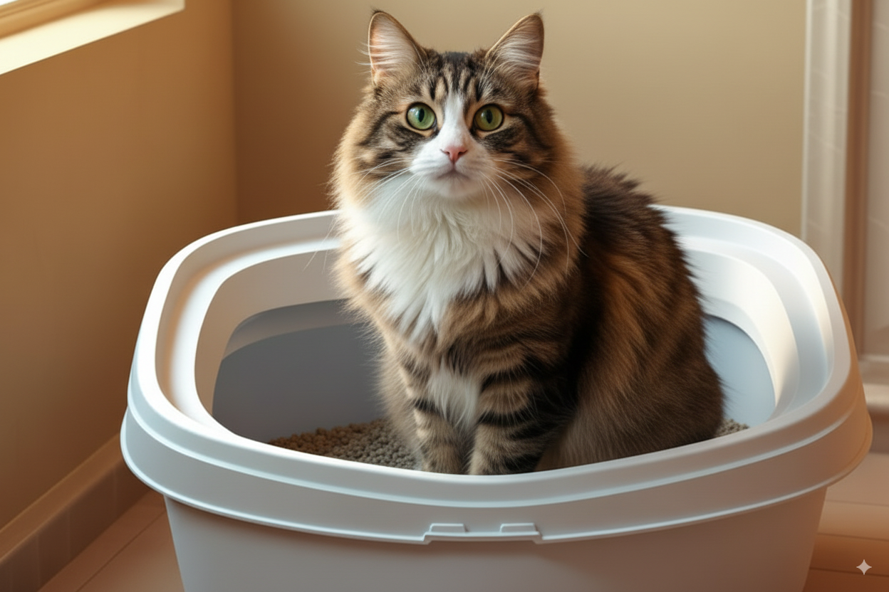 Arena y complementos para gatos.