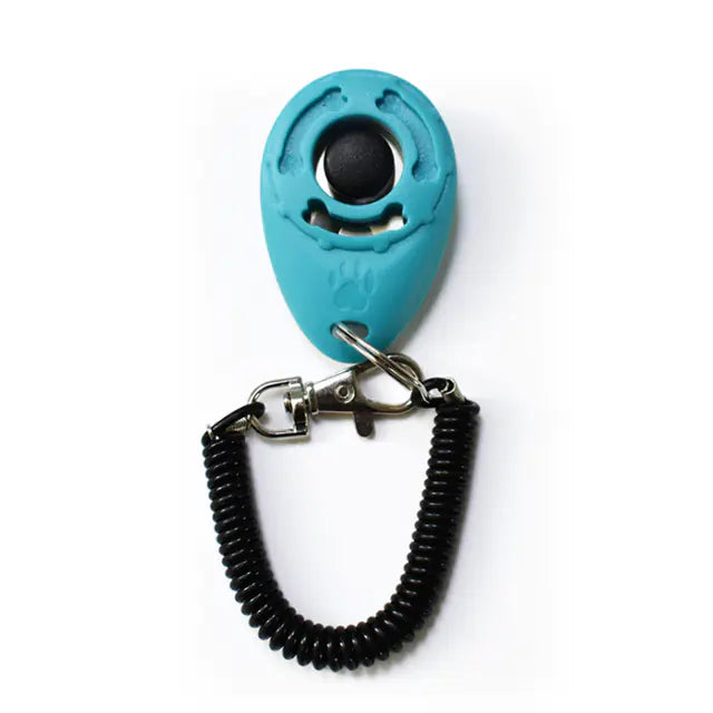 Clicker ajustable para adiestramiento de perros con correa tipo llavero.
