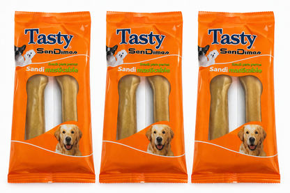 🐾 Hueso Vacuno Prensado 11 cm (Pack x2)snack natural!