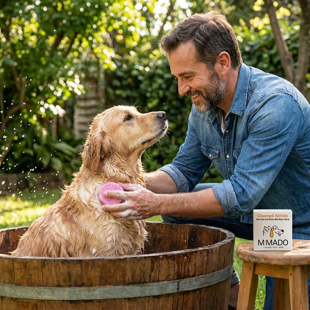Champú Sólido Natural para Perros y Gatos con Aloe Vera – Hidratación y Calma para Pieles Sensibles y Atópicas 🛁