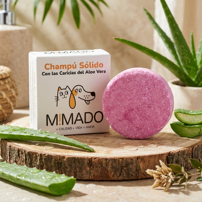 Champú Sólido Natural para Perros y Gatos con Aloe Vera – Hidratación y Calma para Pieles Sensibles y Atópicas 🛁