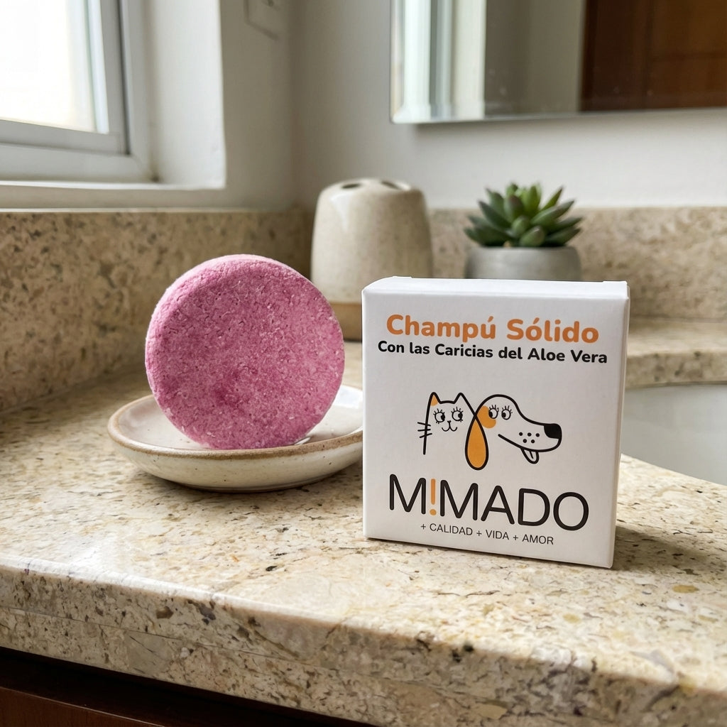 Champú Sólido Natural para Perros y Gatos con Aloe Vera – Hidratación y Calma para Pieles Sensibles y Atópicas 🛁
