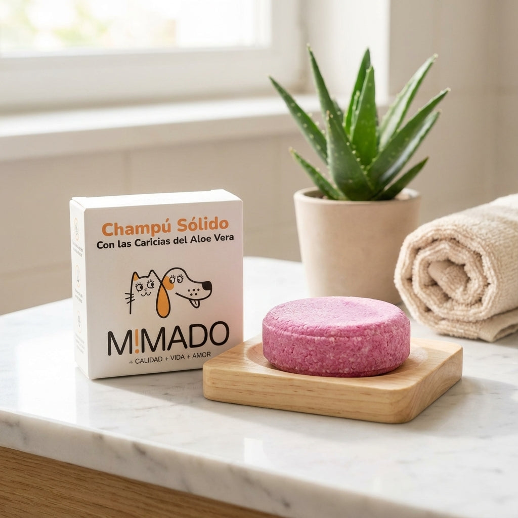 Champú Sólido Natural para Perros y Gatos con Aloe Vera – Hidratación y Calma para Pieles Sensibles y Atópicas 🛁