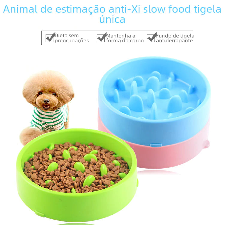 Comedero antiahogo para mascotas con alimentación lenta y base antideslizante🐾❤