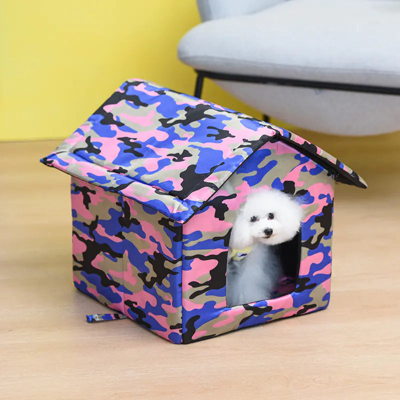 🏡 Casita impermeable de exterior para perros y gatos — tela Oxford resistente