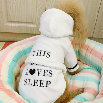 ✨ Albornoz Blanco con Capucha para Perros – Ropa de Mascota Súper Cómoda