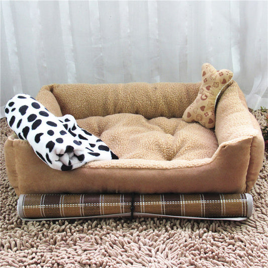 Cama de lujo🐾❤ para Mascotas – Estilo Teddy para Golden Retrievers y Más 🐶🏠