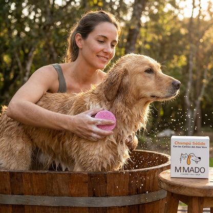 Champú Sólido Natural para Perros y Gatos con Aloe Vera – Hidratación y Calma para Pieles Sensibles y Atópicas 🛁