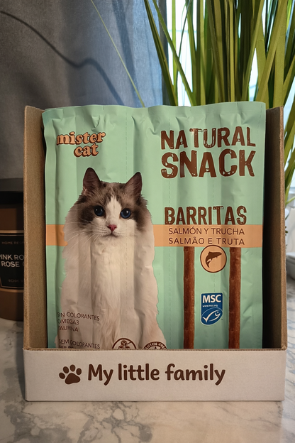 ✨ Mister Cat – Natural Snack ✨ Barritas de Salmón y Trucha