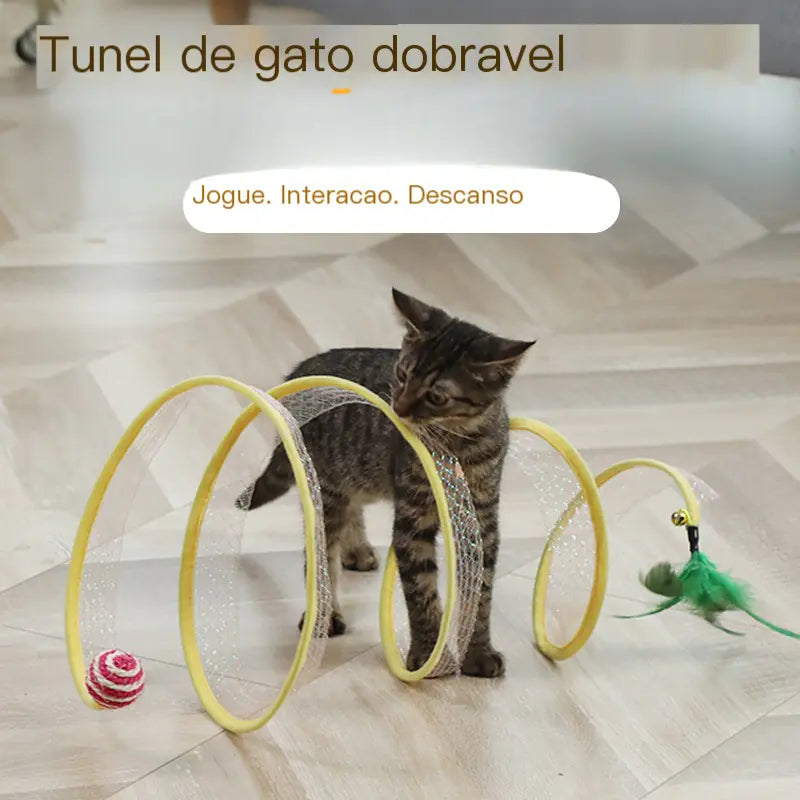 Túnel de Juego Plegable en Forma de S para Gatos y Mascotas😻