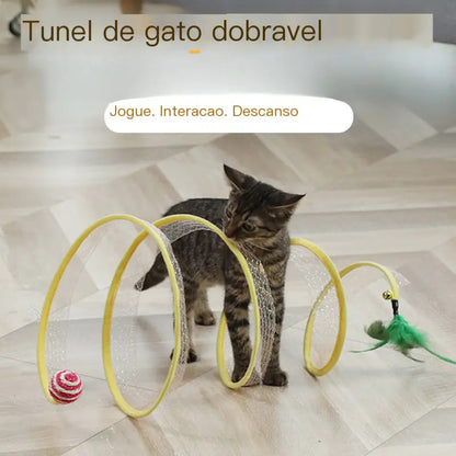Túnel de Juego Plegable en Forma de S para Gatos y Mascotas😻
