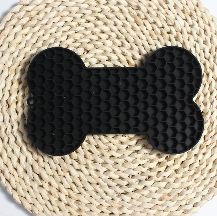 🐶🐾Alfombrilla de Silicona en Forma de Hueso para Perros — Lento Alimentación y Lamer