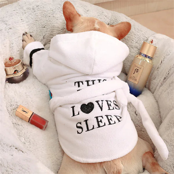 ✨ Albornoz Blanco con Capucha para Perros – Ropa de Mascota Súper Cómoda