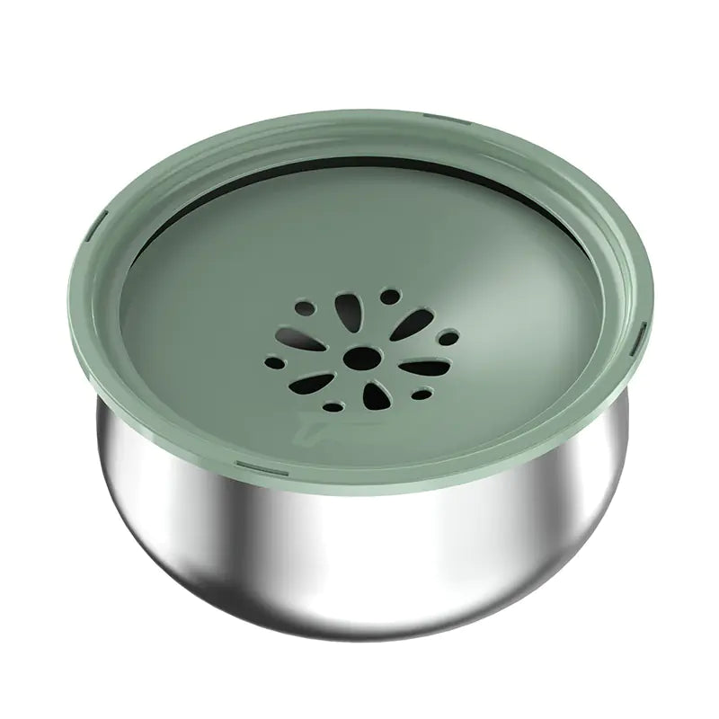 Bebedero grande de acero inoxidable para mascotas con protector Antisalpicaduras
