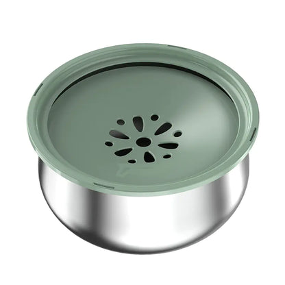 Bebedero grande de acero inoxidable para mascotas con protector Antisalpicaduras