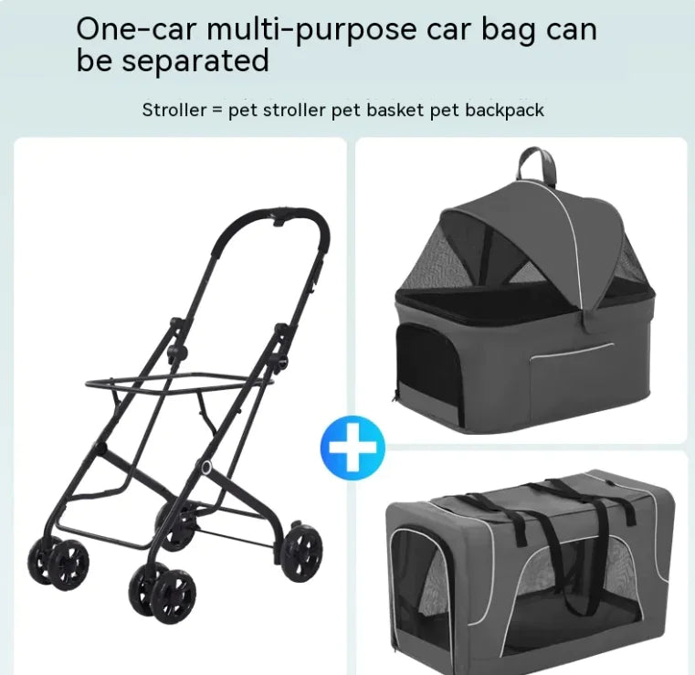 Carrito Plegable y Ligero para Perros Pequeños y Gatos🐾❤