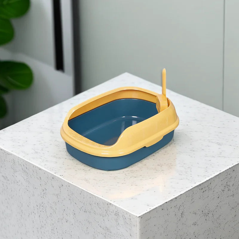 Caja de Arena Semicerrada para Gatos con Pala Resistente