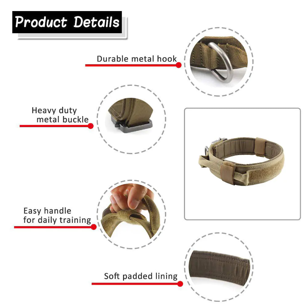 🐶Collar táctico ajustable  para perro de camuflaje.