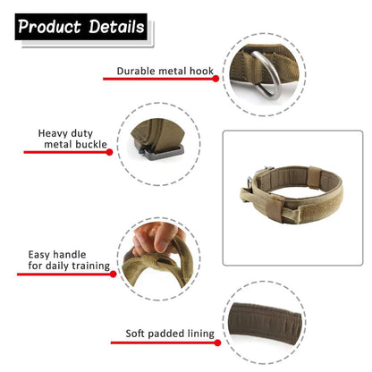 🐶Collar táctico ajustable  para perro de camuflaje.
