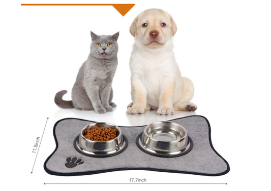 🐾Alfombrilla para Comida de Mascotas, Antideslizante y Lavable para Gatos y Perros