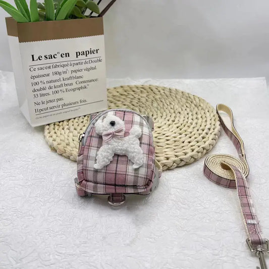 Mochila para Mascotas con Osito de Peluche y Correa de Paseo🐾🐕‍🦺