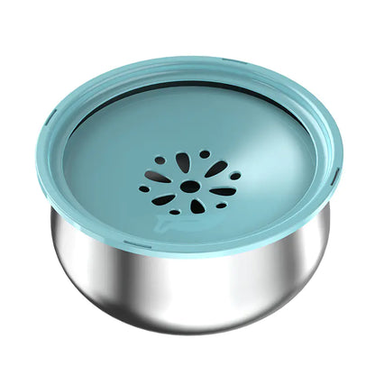Bebedero grande de acero inoxidable para mascotas con protector Antisalpicaduras