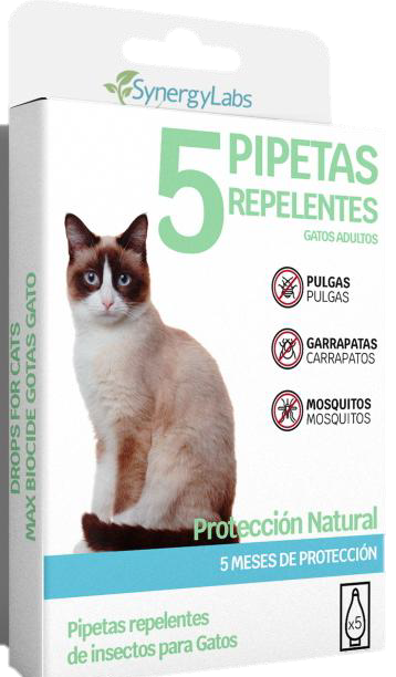 🟢 5 Pipetas Repelentes para Gatos Adultos – Protección Natural por 5 Meses