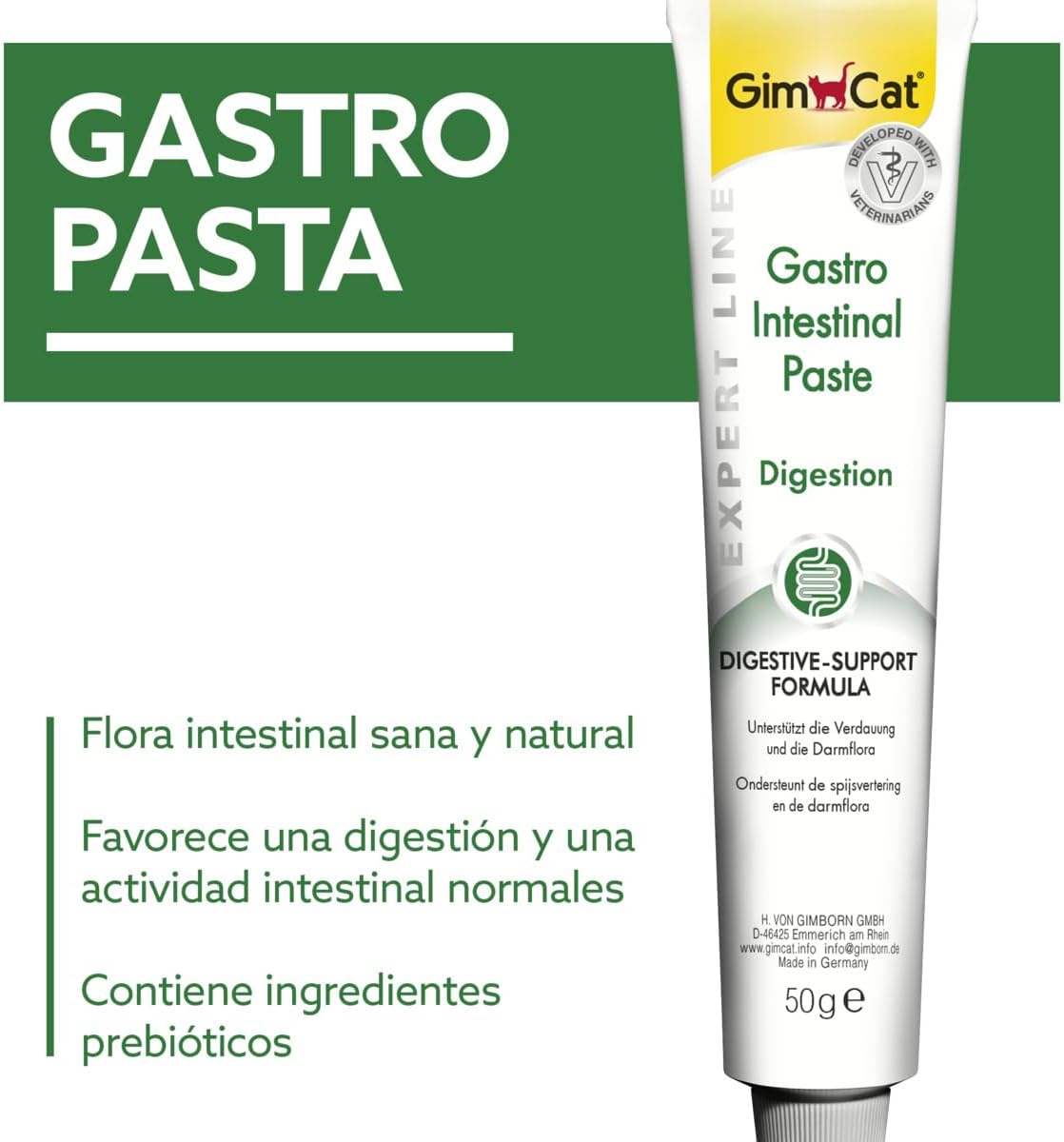 🐾 GimCat Gastro Intestinal Paste – Apoyo digestivo para gatos 🌿