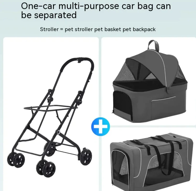 Carrito Plegable y Ligero para Perros Pequeños y Gatos🐾❤