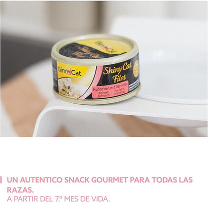 🐱 GimCat ShinyCat Filet – Pollo con Gambas 70 g
