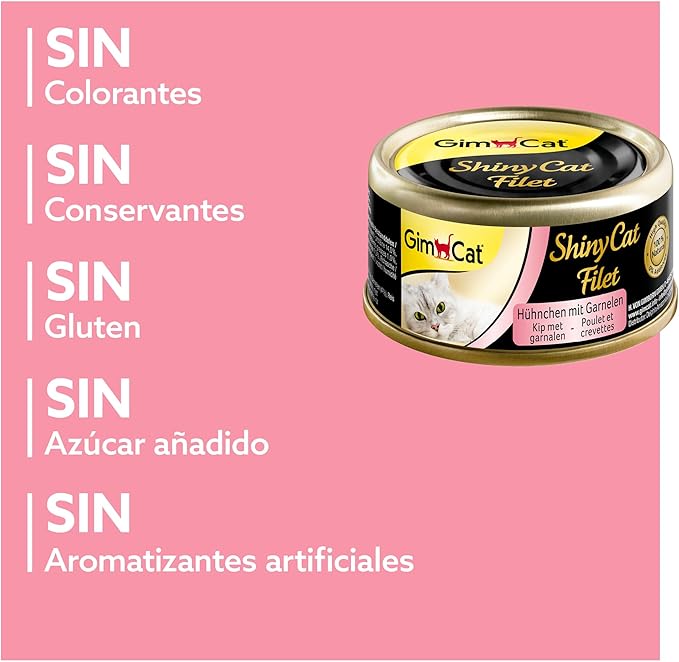🐱 GimCat ShinyCat Filet – Pollo con Gambas 70 g
