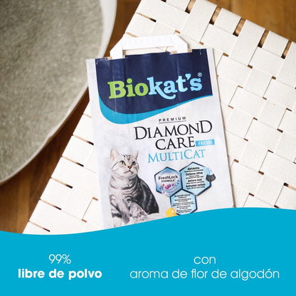 💎 Biokat’s Diamond Care Multicat – Arena para Gatos 8 L