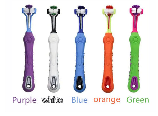 Cepillo de dientes de doble cabeza para el cuidado dental de perros y gatos