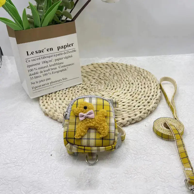 Mochila para Mascotas con Osito de Peluche y Correa de Paseo🐾🐕‍🦺