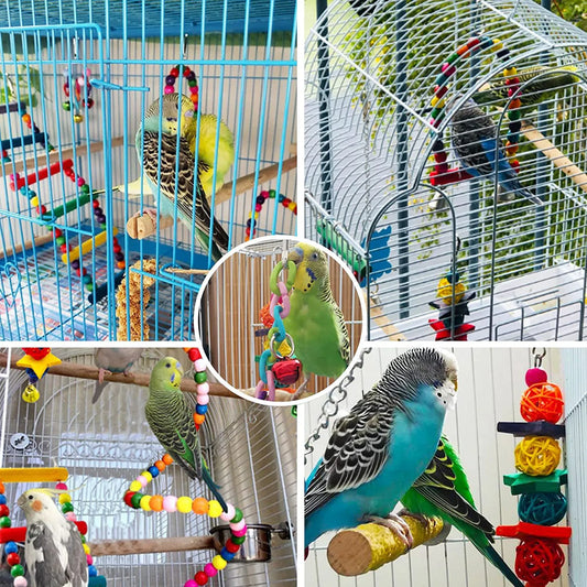 7 piezas de juguetes para loros – accesorios para jaula