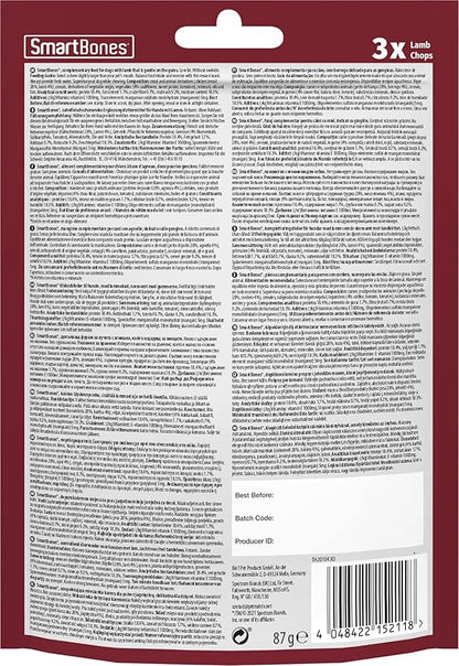 🔥 SmartBones BBQ Lamb Chops – La experiencia parrillera que tu perro estaba esperando 🔥(8 uds) 232 g