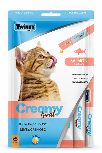 🐱 Twinky Creamy Treat – Sabor Salmón Omega 3
