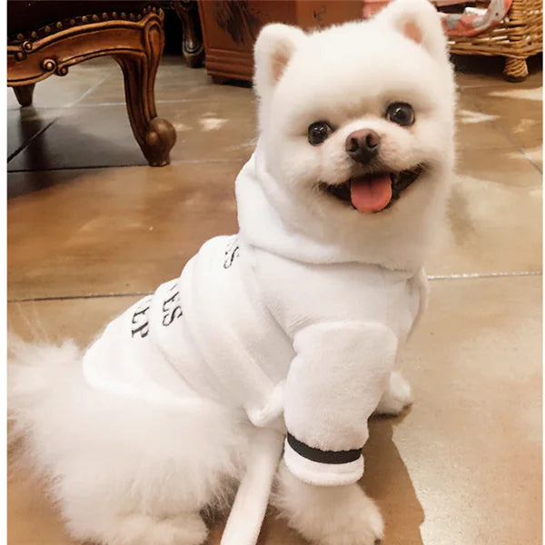 ✨ Albornoz Blanco con Capucha para Perros – Ropa de Mascota Súper Cómoda
