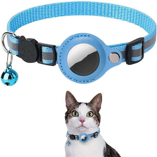 🐾 Collar Reflectante para Mascotas con Campanita y Soporte para Airtag
