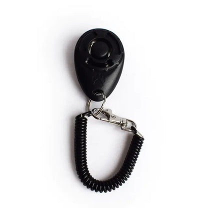 Clicker ajustable para adiestramiento de perros con correa tipo llavero.